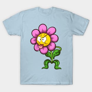 Cartoon Flower Sticking It’s Tongue Out T-Shirt